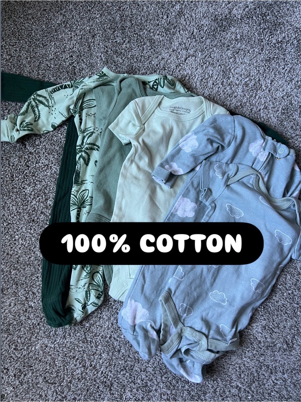 Baby One-Piece Sleep & Play Set in Green - Picture 9 of 10
